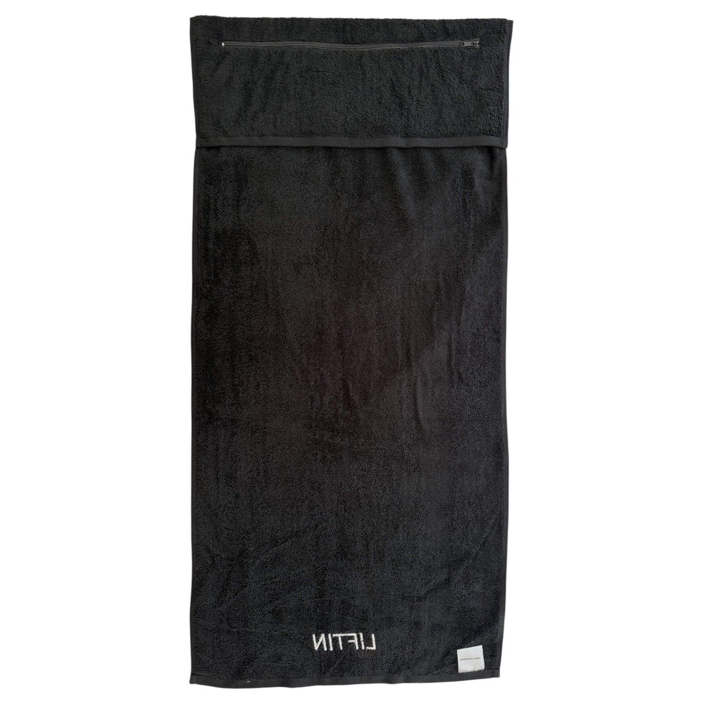 LIFTIN sporthanddoek 50x90cm- stijlvol zwart design passend bij elke sportuitrusting - achteraanzicht