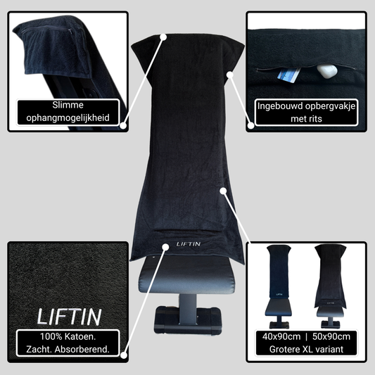 Sporthanddoek 100% Katoen XL Zwart