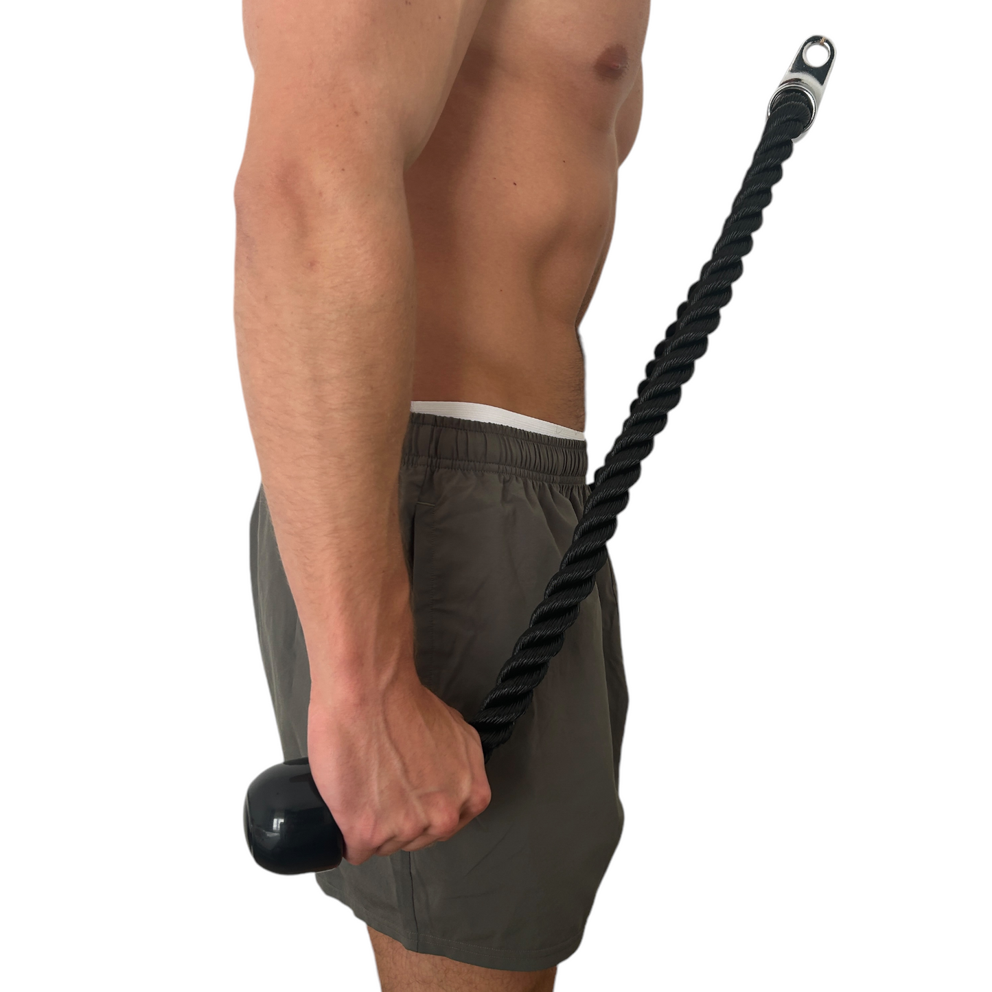 LIFTIN tricep rope 140 cm - dubbel zo lang als standaard triceps touw voor maximale bewegingsvrijheid - gebruiksvoorbeeld