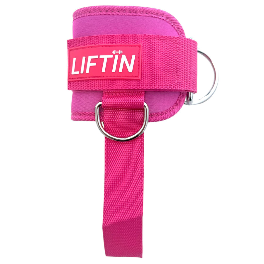 LIFTIN ankle straps - roze enkel straps met voetband voor stabiliteit tijdens been oefeningen - vooraanzicht