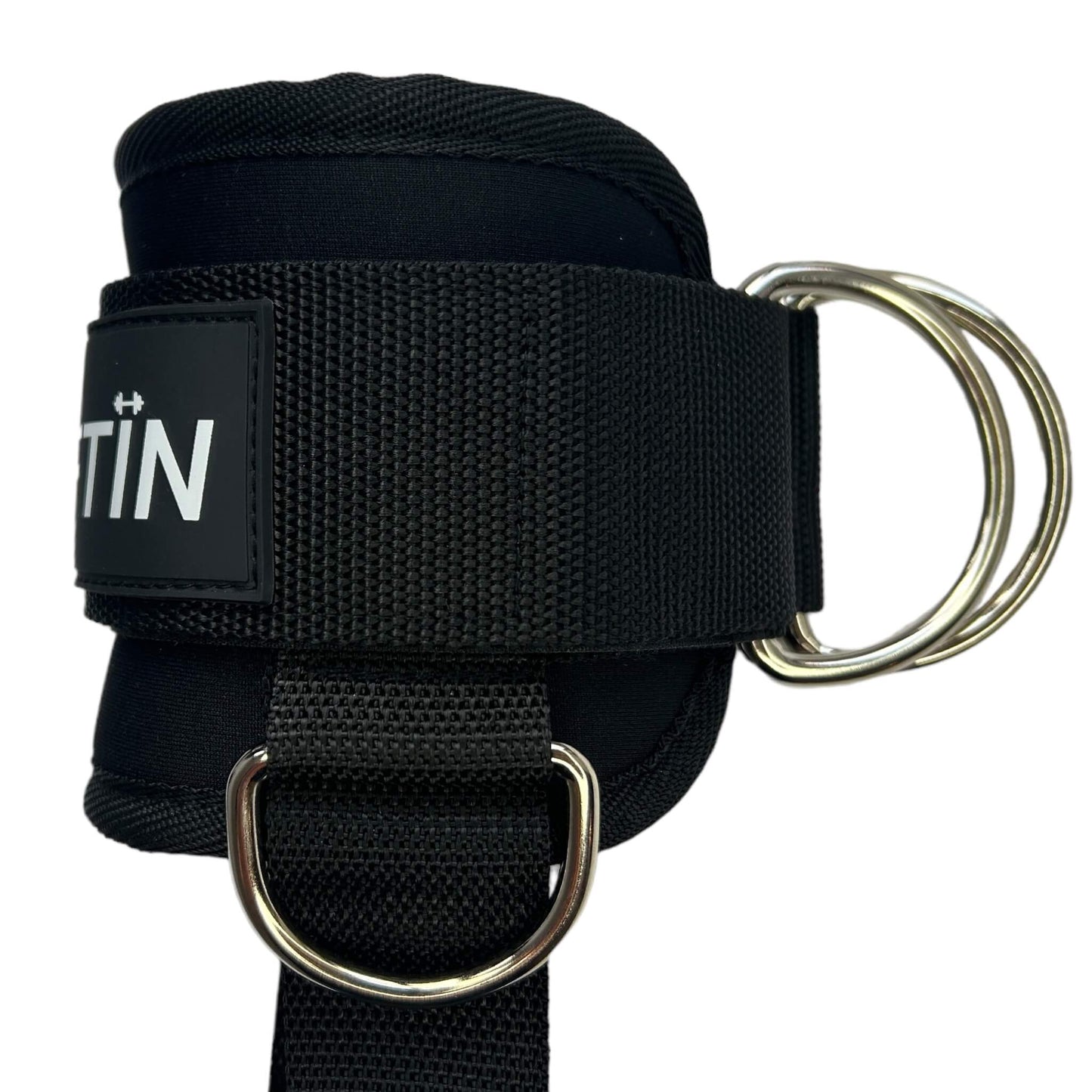 LIFTIN ankle straps - enkel straps met extra metalen ringen voor veelzijdige oefeningen zoals kickbacks - detailopname