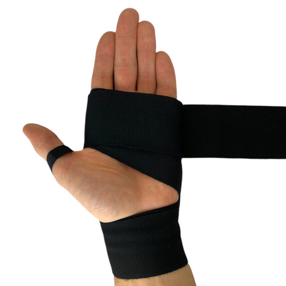 Close-up van het hoogwaardige katoenen materiaal van de LIFTIN® boxing wraps - voor comfort en ondersteuning - close-up