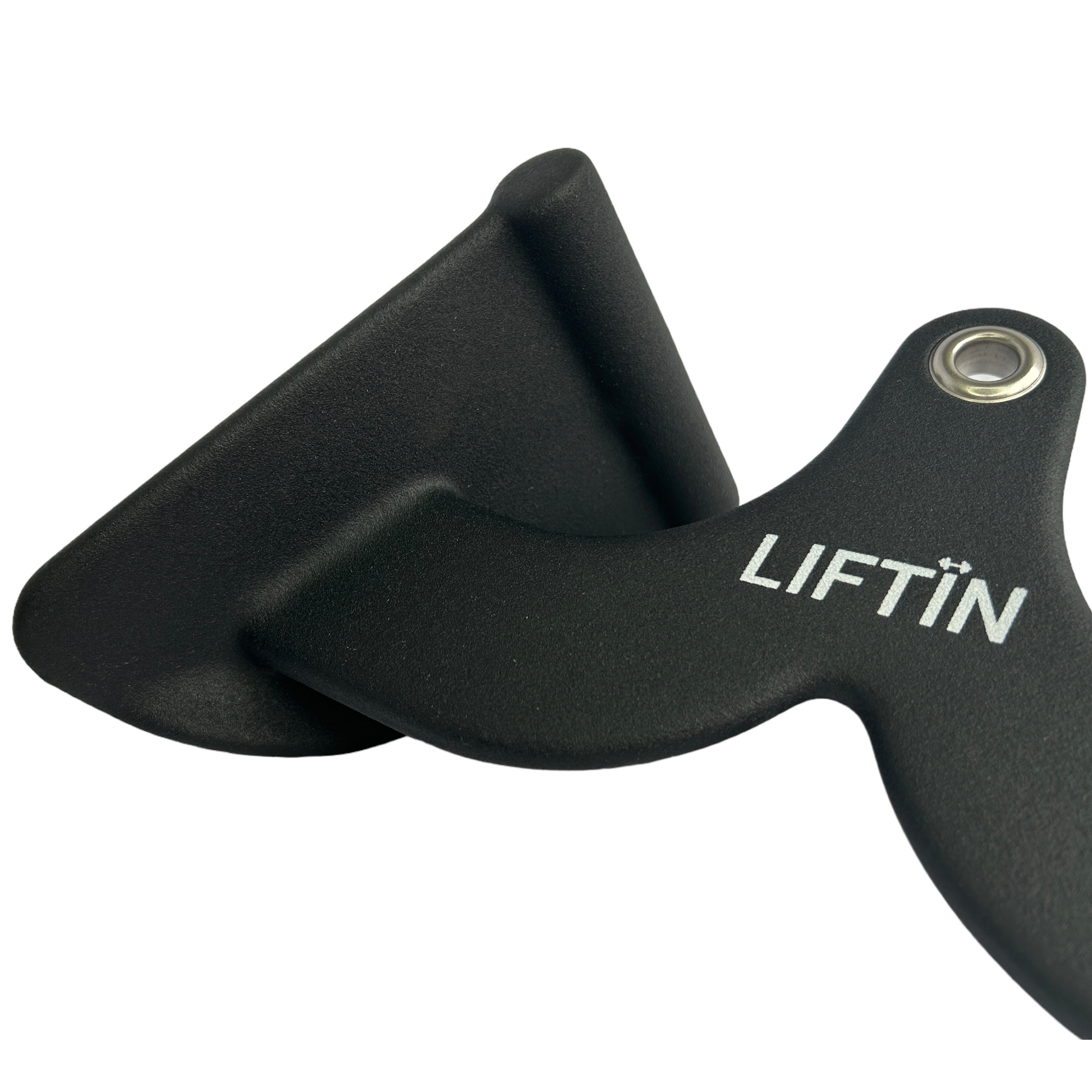 Close-up van het ergonomische ontwerp van de LIFTIN lat pulldown bar - voor een vloeiende en natuurlijke beweging - close-up