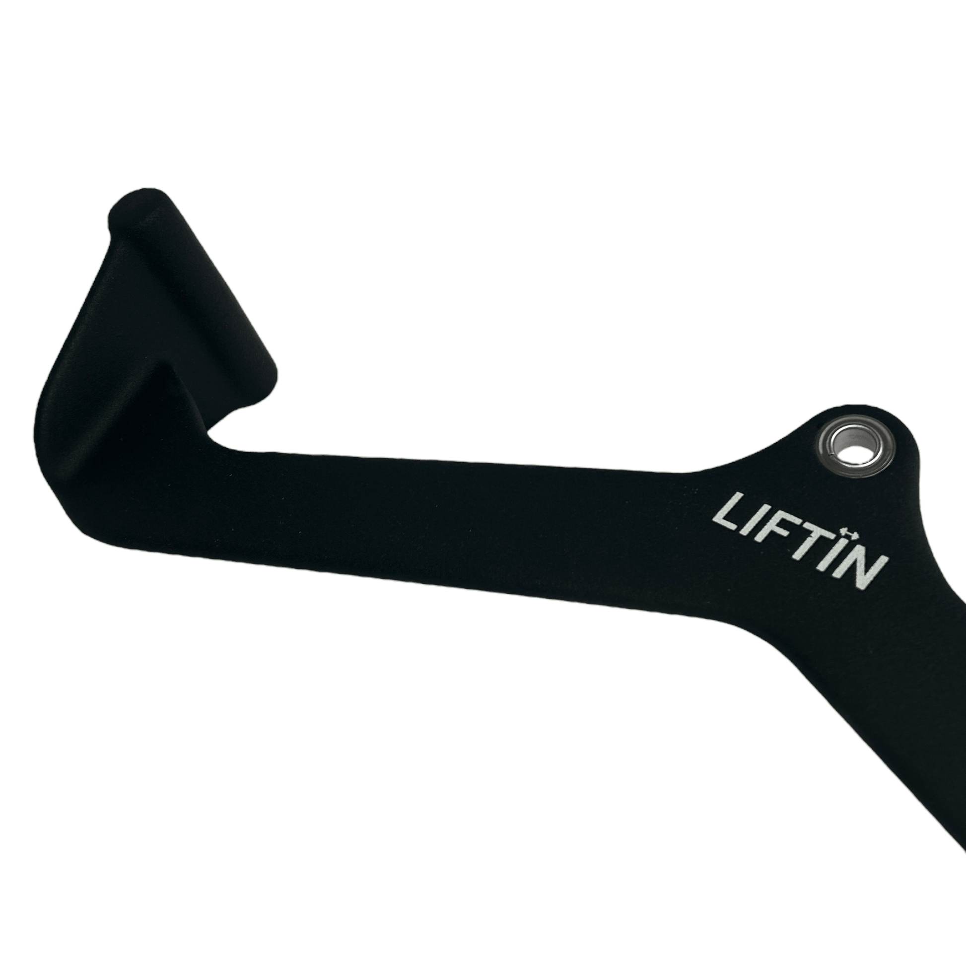 Close-up van het ergonomische ontwerp van de LIFTIN lat pulldown bar - voor een vloeiende en natuurlijke beweging - close-up