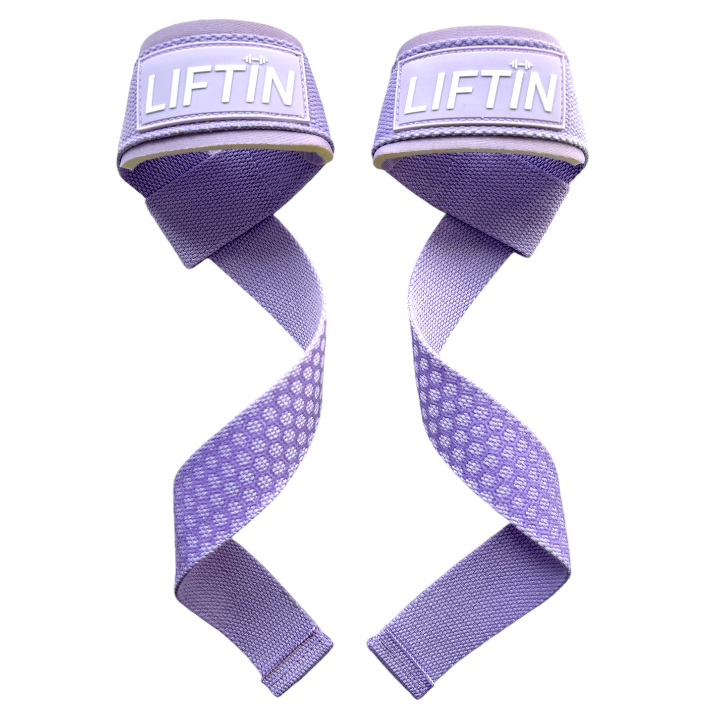 LIFTIN lifting straps - paarse fitness straps met latex coating voor stevige grip tijdens krachttraining - vooraanzicht