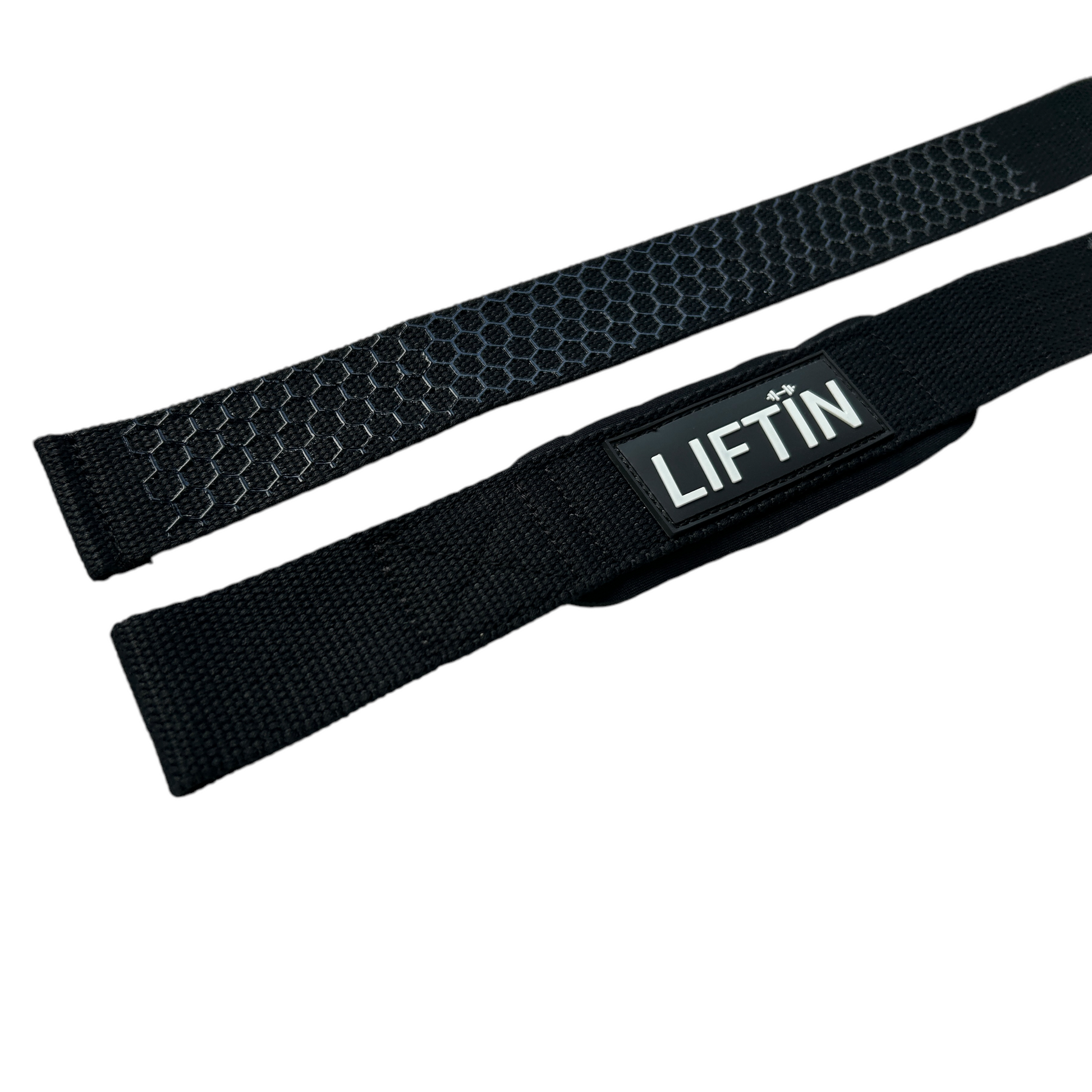 Close-up van de latex coating op de LIFTIN lifting straps - voor extra grip - close-up