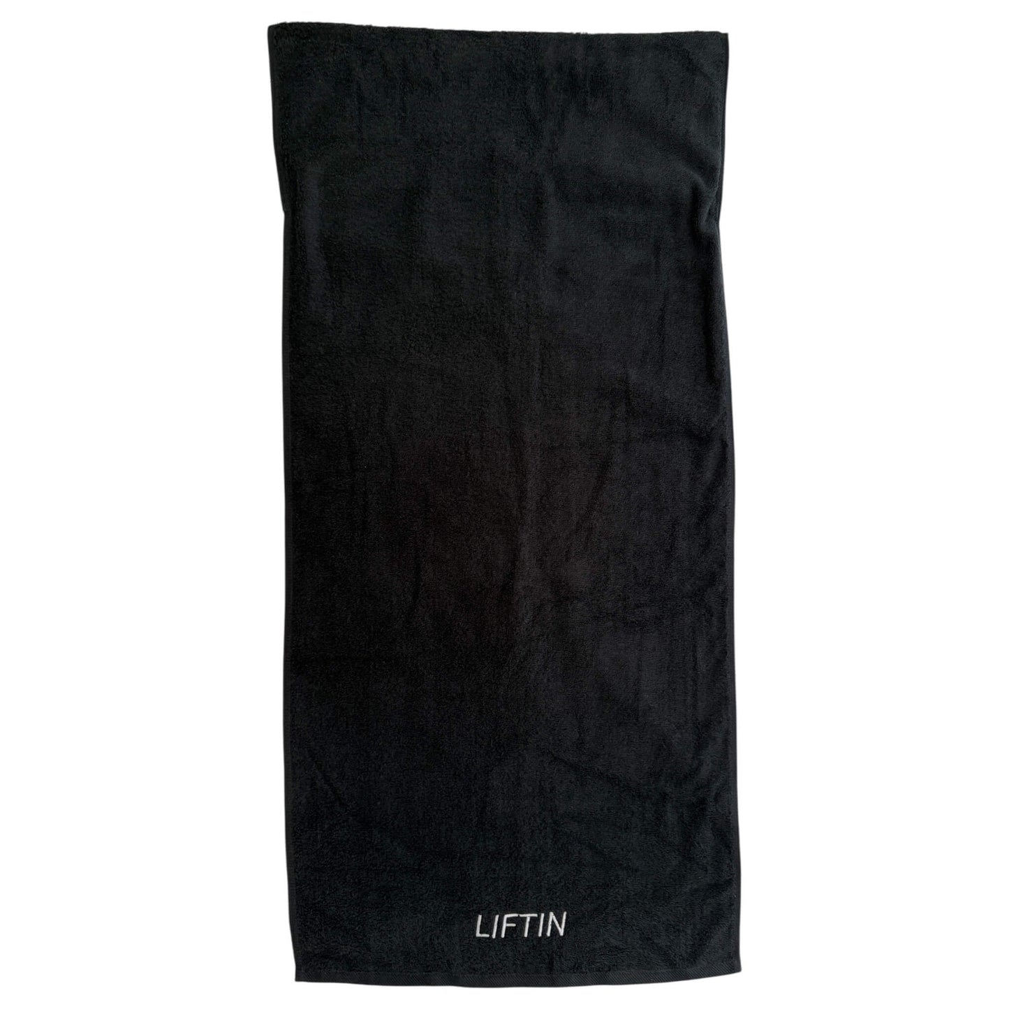 LIFTIN sporthanddoek 50x90cm- stijlvol zwart design passend bij elke sportuitrusting - bovenaanzicht