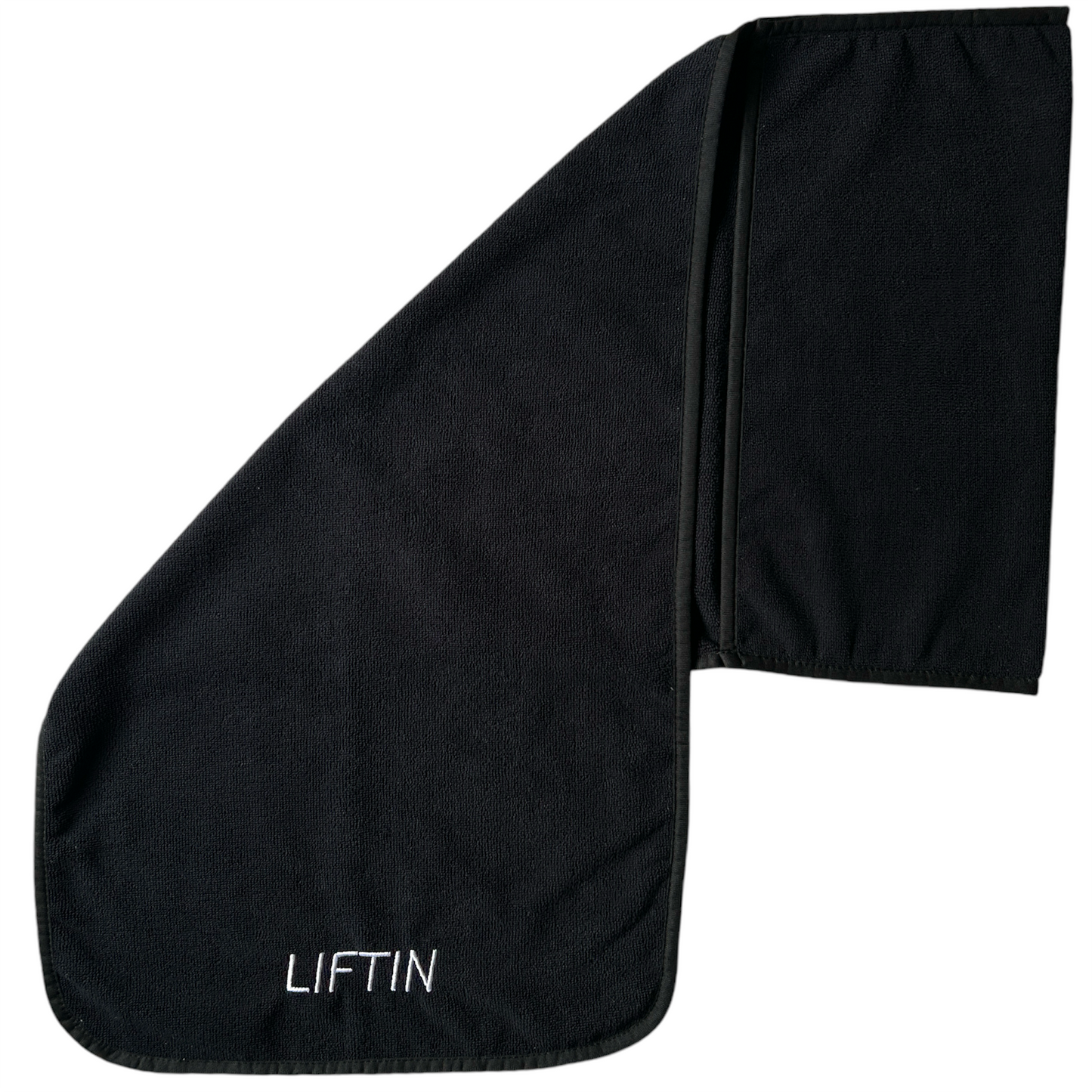 LIFTIN sporthanddoek - zwarte sport handdoek van microvezel met slim ophangontwerp - vooraanzicht
