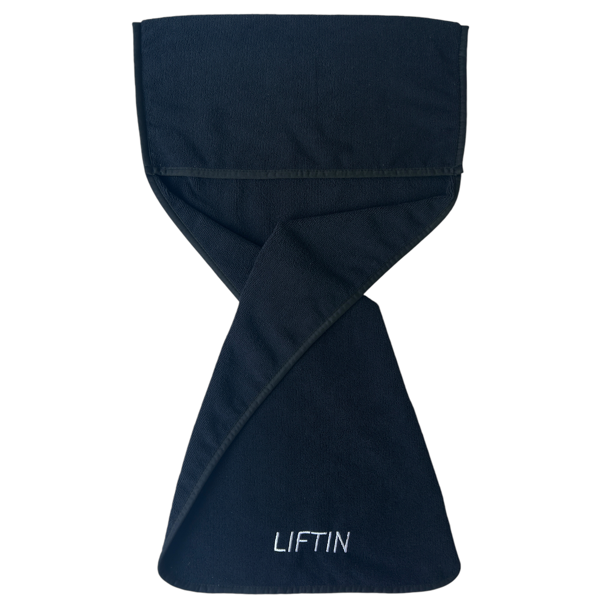 LIFTIN fitness handdoek - stijlvolle zwarte sporthanddoek van microvezel met ultiem comfort en functionaliteit - vooraanzicht
