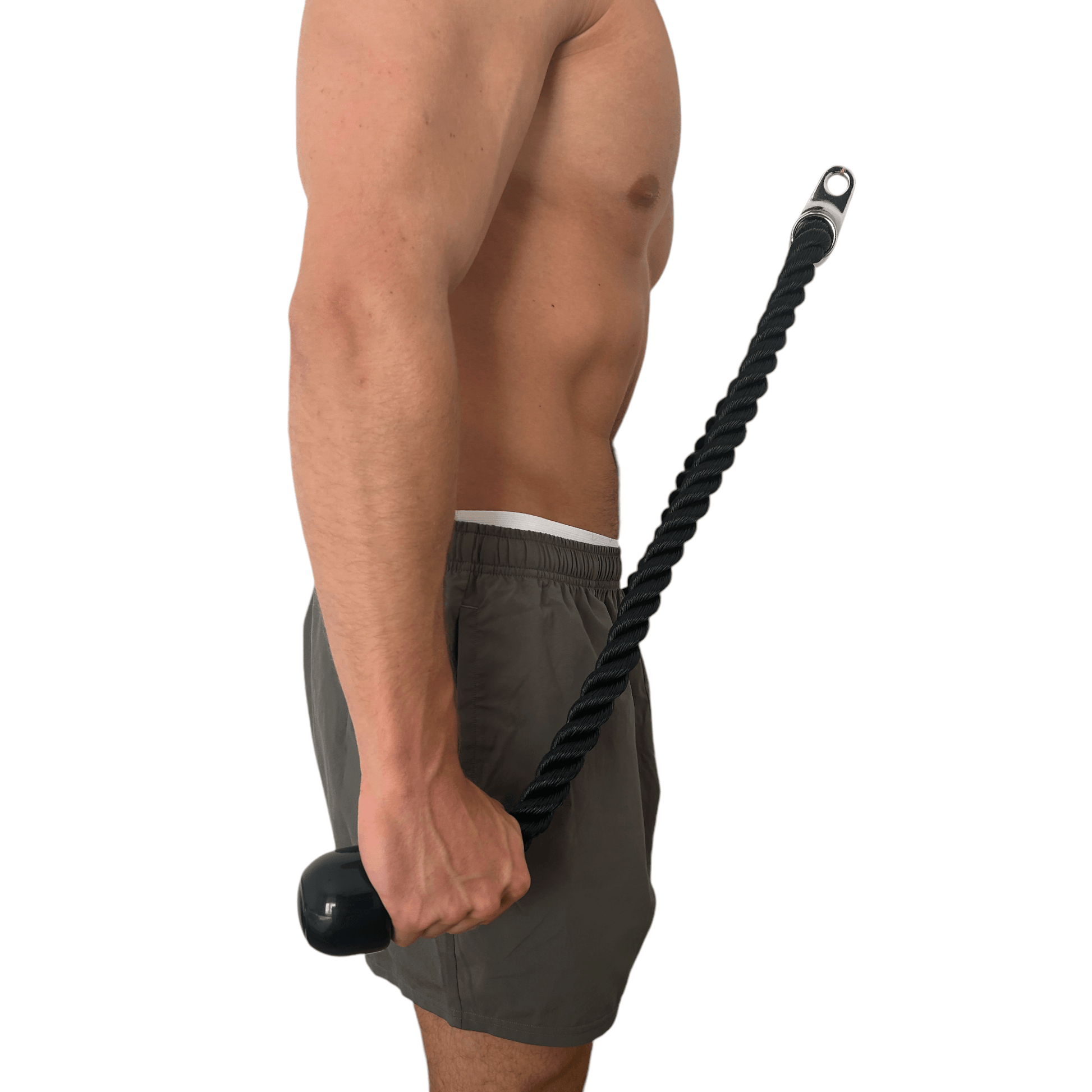 LIFTIN tricep rope 140 cm - dubbel zo lang als standaard triceps touw voor maximale bewegingsvrijheid - gebruiksvoorbeeld