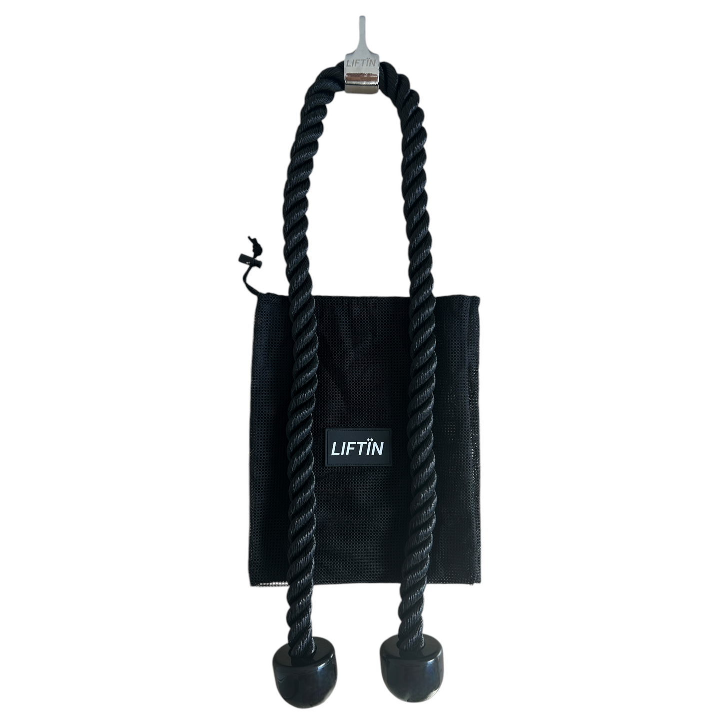 LIFTIN tricep rope 140 cm - duurzaam XXL triceps touw van nylon voor effectieve triceps oefeningen met opbergzak - bovenaanzicht
