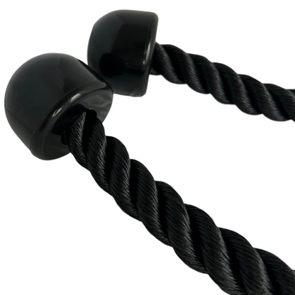 Detail van het LIFTIN tricep rope - stevig gevlochten nylon voor langdurige krachttraining - close-up
