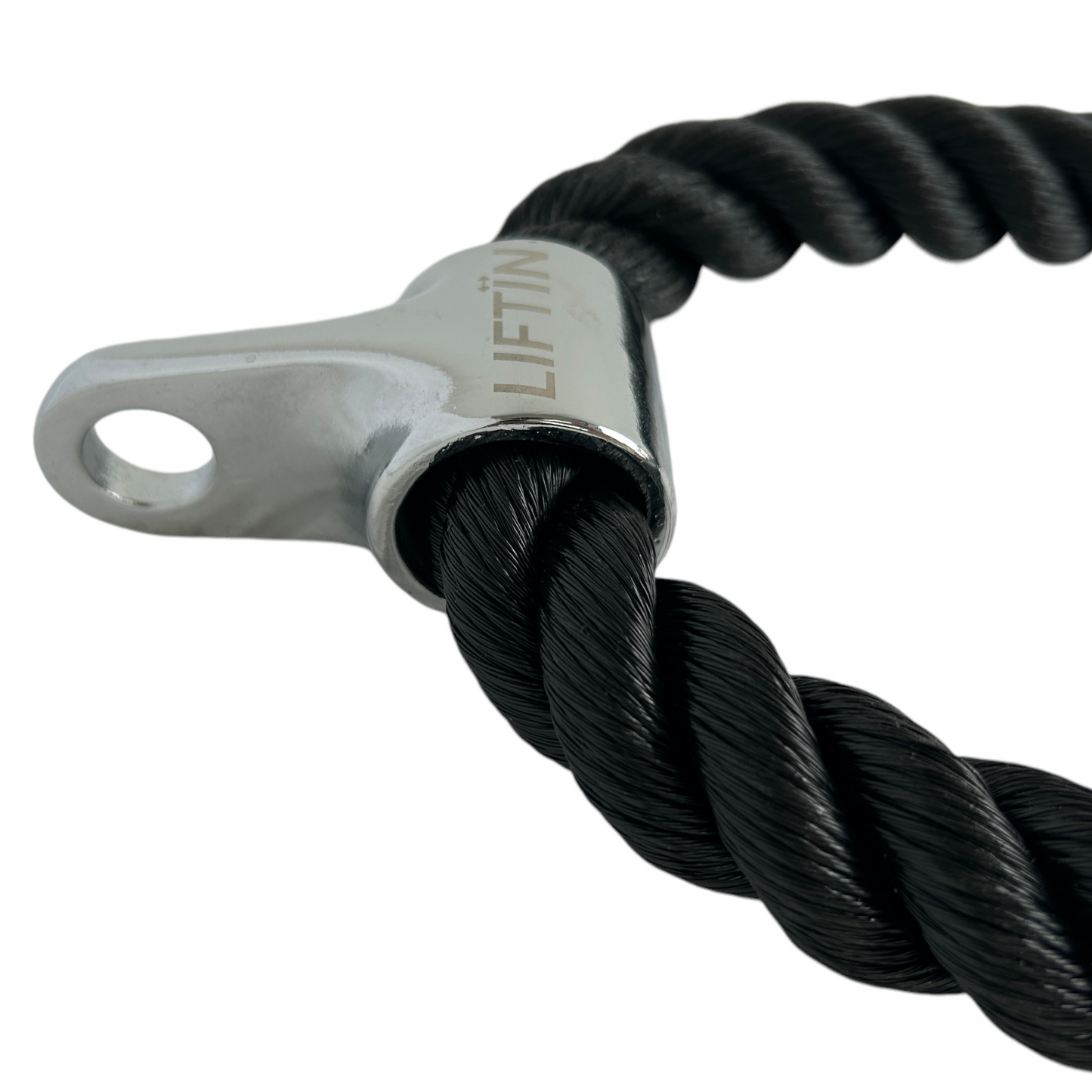 LIFTIN tricep rope - close-up van hoogwaardig nylon materiaal voor intensieve krachttraining - close-up