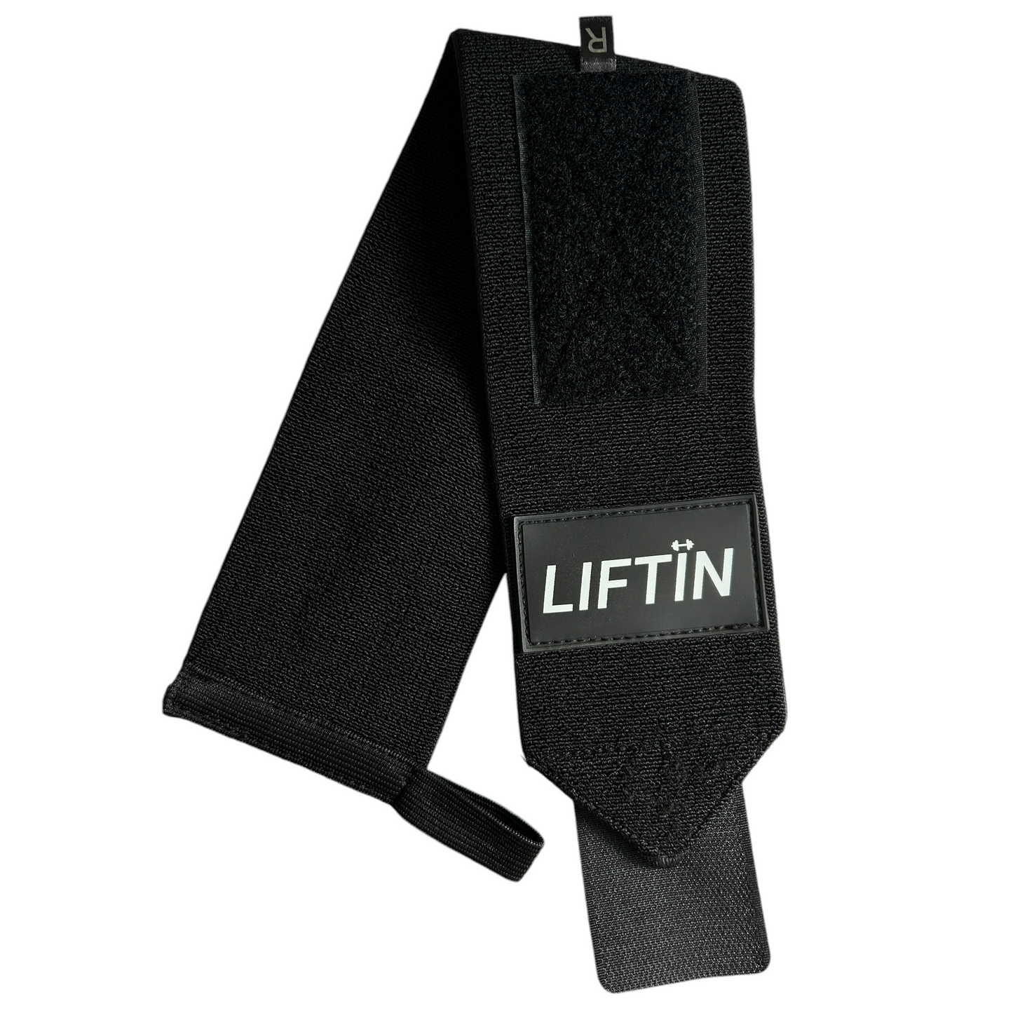 LIFTIN wrist wraps - zwart, hoogwaardige pols ondersteuning voor krachttraining - vooraanzicht