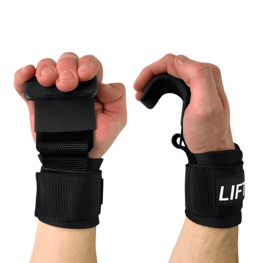 LIFTIN lifting hooks - ideaal voor deadlifts, shrugs en rows zonder gripvermoeidheid - gebruiksvoorbeeld